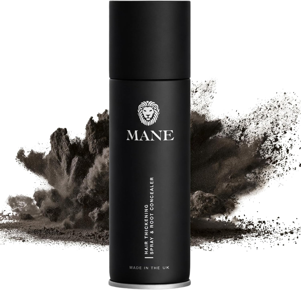 Mane Hair Thickening Spray and Root Touch Up Black front view