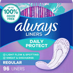 Always Daily Protect Liners 96 count front packaging view
