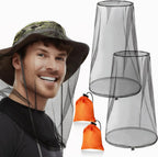 GuoluvSoo Mosquito Head Nets 2 Pack front view with storage pouches