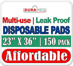 Durameg absorbent mattress protector pads showing the full thickness profile.