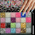 Vhbie Enterprises 3D Pearls Nail Charms Kit front view with storage case