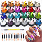 Nailwind 24 colors chrome nail powder kit front view with applicators