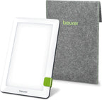 Beurer TL30 Portable Daylight Lamp front view showing bright white LED light panel.