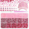 Cynailli 15000 pieces pink resin rhinestones kit front view