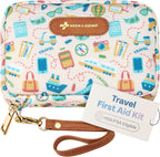 KeepGoing Travel First Aid Kit front view showing travel icons