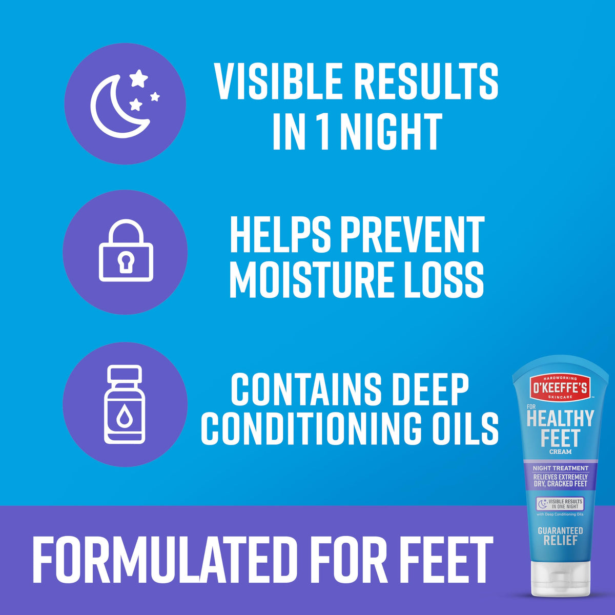 Authentic USA imported O'Keeffe's Healthy Feet tube highlighting intensive moisture barrier repair