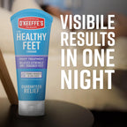 Close up view of O'Keeffe's night treatment cream tube suitable for diabetic skin care
