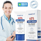 Texture shot of OUKEYA maximum strength non greasy lightweight urea foot cream