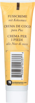 Burt's Bees Coconut Foot Cream back label showing natural ingredients list