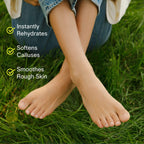 Pedestrian Project Walker's foot moisturizer tube back view with instructions