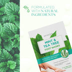 Applying Skin 2.0 tea tree exfoliating foot socks for pedicure
