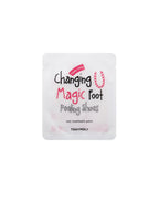 TONYMOLY exfoliating foot mask booties with watermelon extract for dry cracked heels.