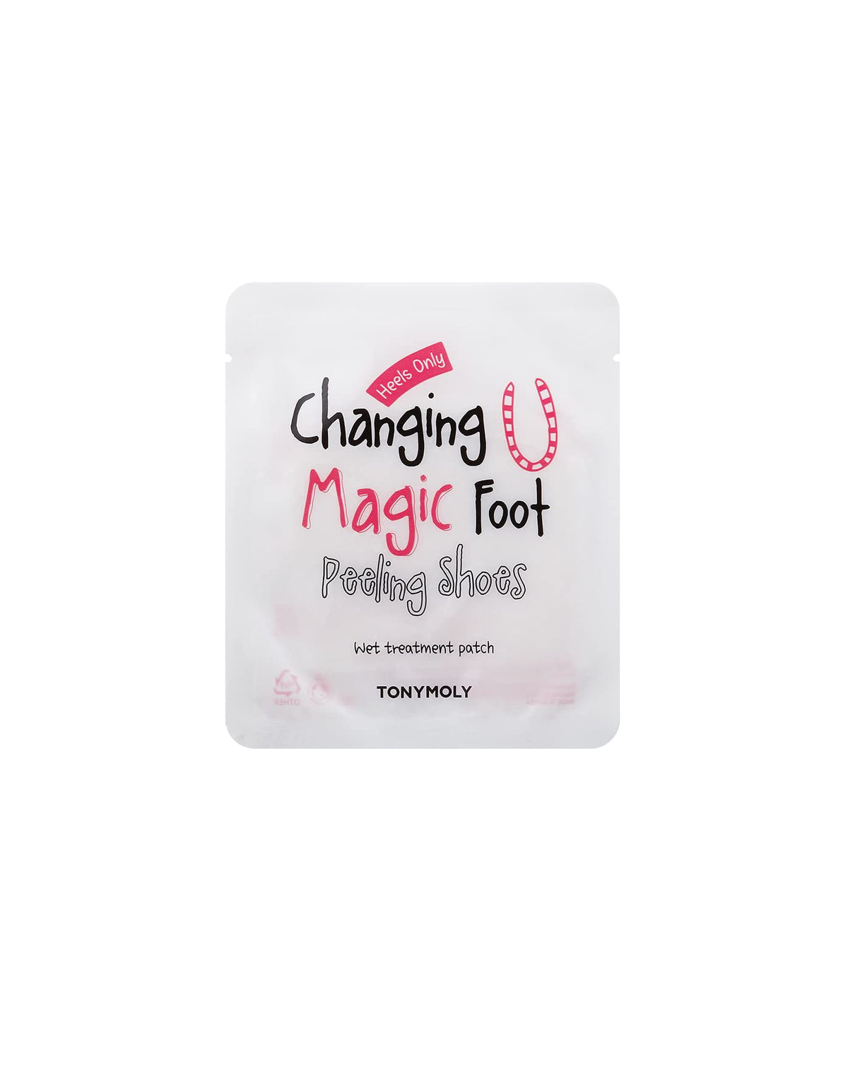 TONYMOLY exfoliating foot mask booties with watermelon extract for dry cracked heels.