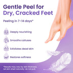 Exfoliating foot mask socks with lavender and shea butter ingredients