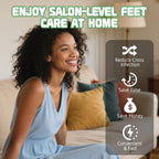 Authentic USA imported foot peeling spray packaging with product dimensions.