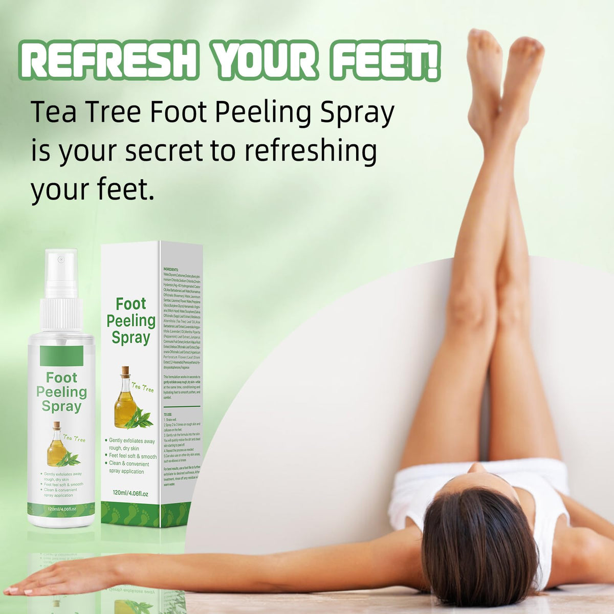 Smooth and hydrated feet display after using the moisturizing botanical exfoliator.