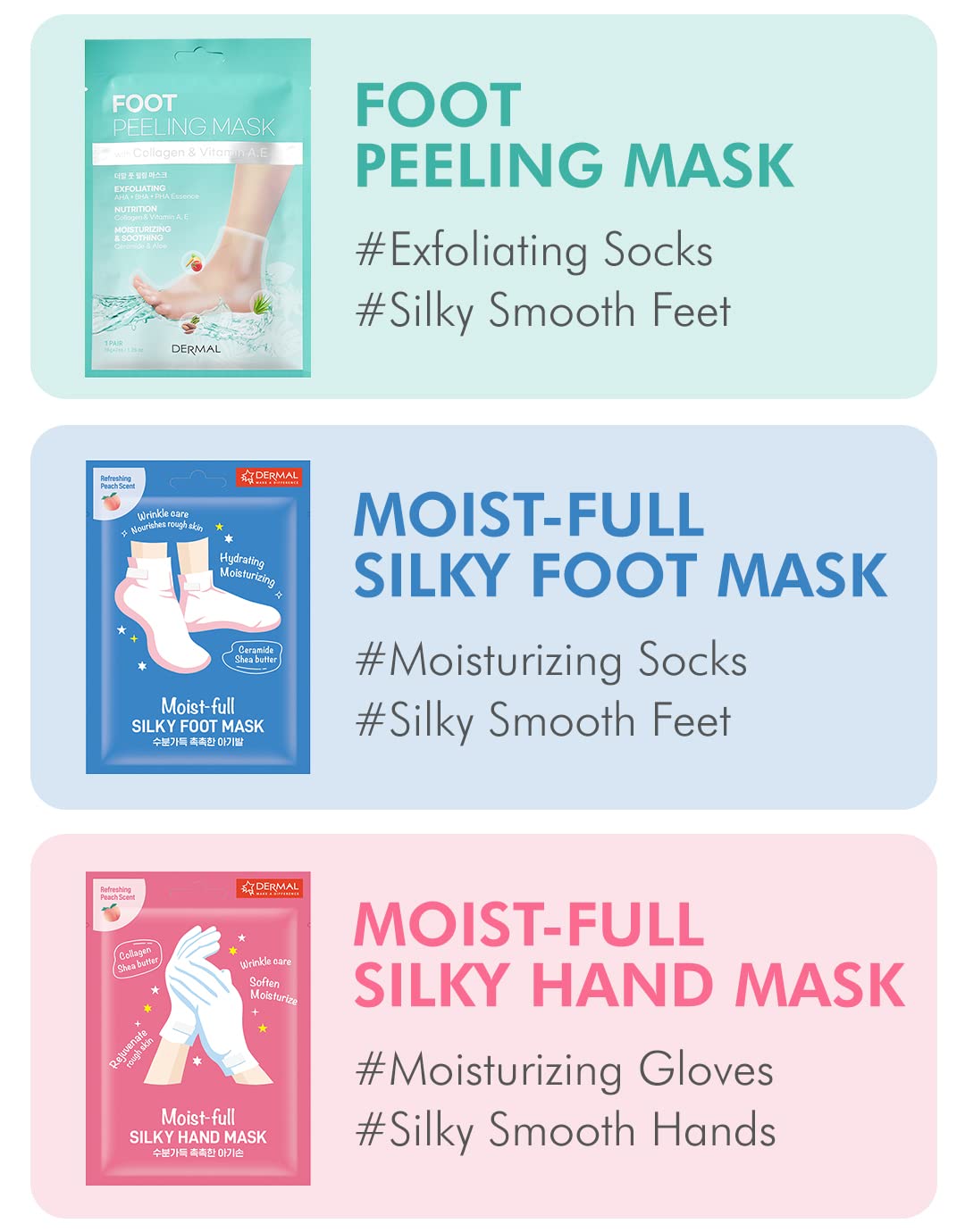 Lifestyle view of the DERMAL 6 pack combo for professional foot care
