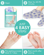 Korean foot peel mask with aloe vera and collagen for moisturizing dry feet.