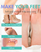 Close up of the foot mask essence containing vitamins and ceramide for soft skin.