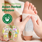 Premium foot patches displaying the easy application adhesive sheets.
