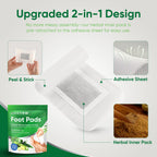 Natural cleansing foot care pads illustrating placement on the sole of the foot.