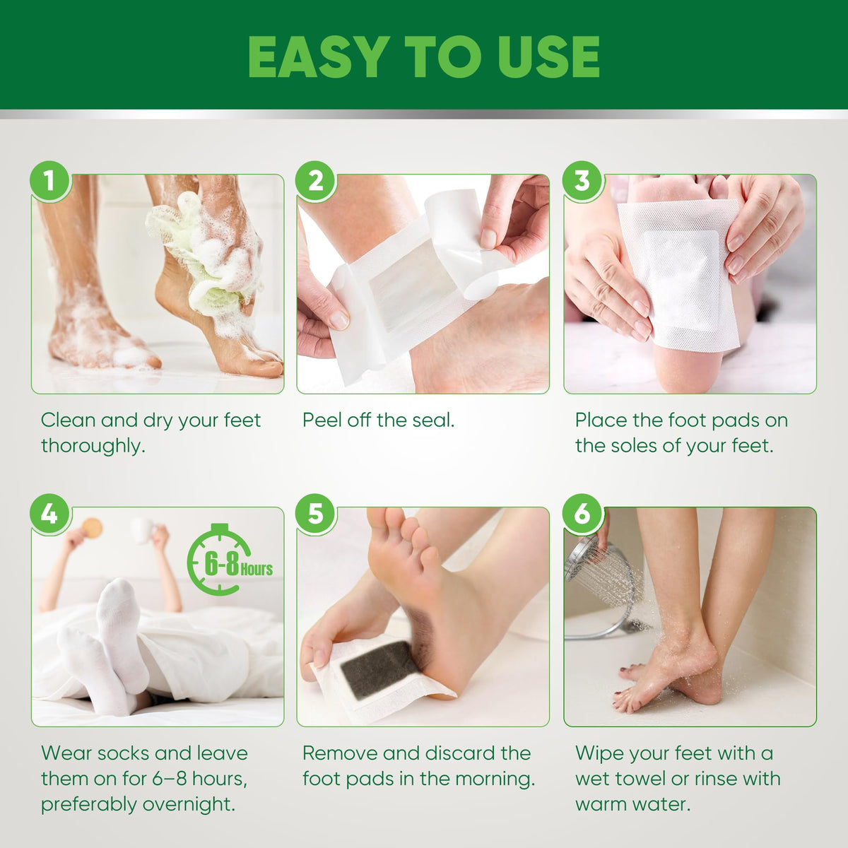 AOSORW premium foot pads package layout showing all items included in the 30 pack.