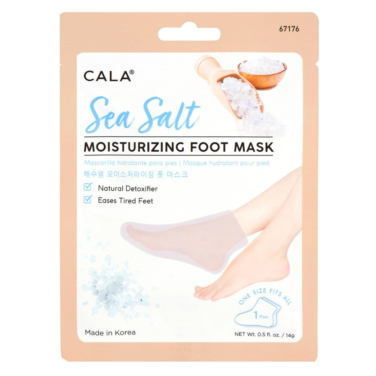 Texture of Cala foot mask serum infused with sea salt and shea butter.