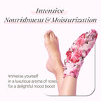 Koelf intensive nourishing foot socks laid flat displaying the convenient sticker band design.