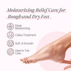 Back packaging of Koelf rose scented foot repair masks highlighting detailed product benefits and features.