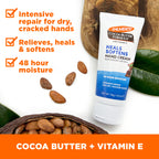 Texture shot of the rich white cream formulation of Palmer's Cocoa Butter Hand Care