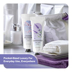 Spa Luxetique shea butter hand cream being squeezed out of a white one ounce tube onto a hand
