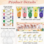 Assorted flavors of VESPRO plant based hand lotions and natural lip balms showing the vibrant packaging options.