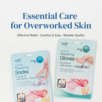 Epielle hand mask gloves on clean dry hands