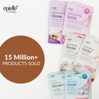 Epielle moisturizing gloves showing ingredients like shea butter