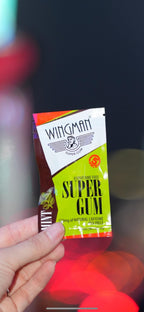 Wingman Spearmint caffeinated gum resealable pocket packs