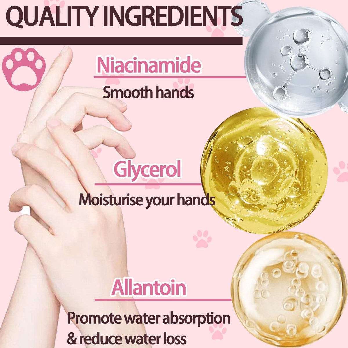 User applying hydrating hand mask gloves for dry skin