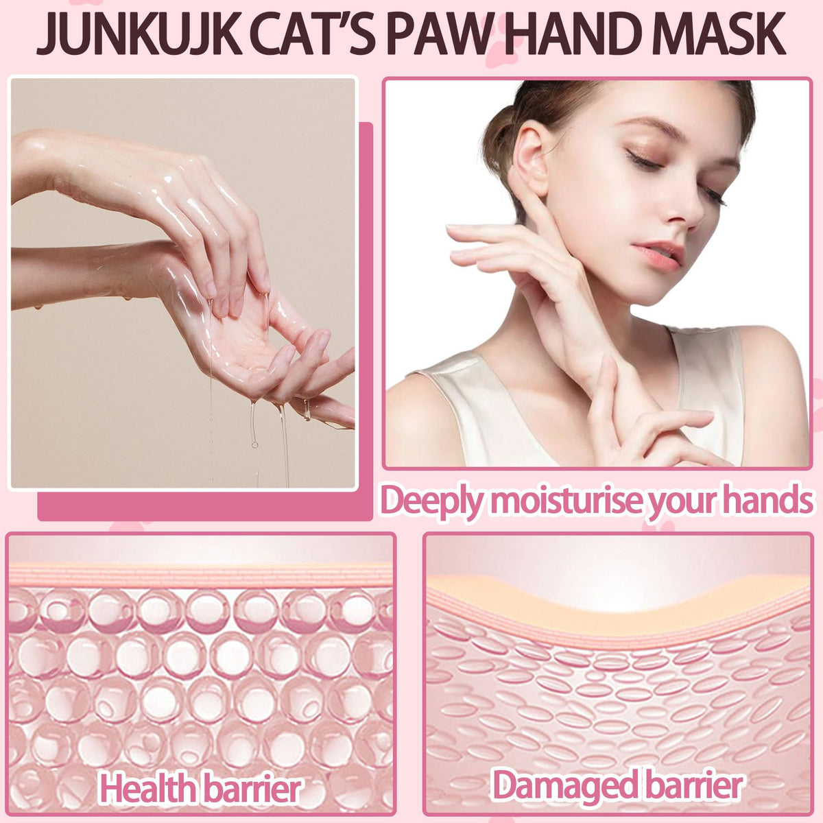 JunKuJK hydration mask treatment results on hands