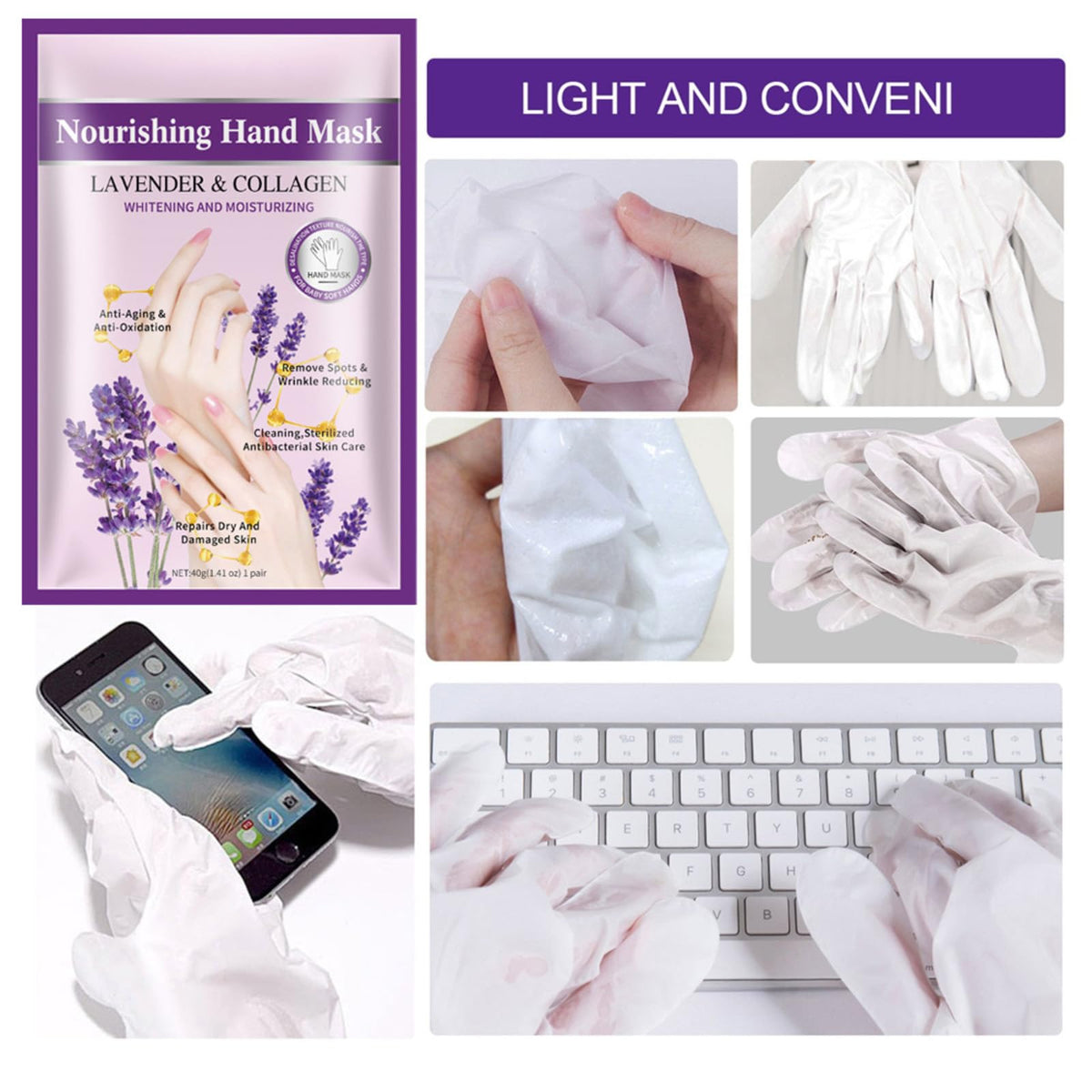 Joyeee hand mask gloves for anti-aging and smoothing skin