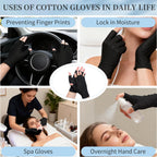 Clofiak fingerless cotton gloves set for hand care routine