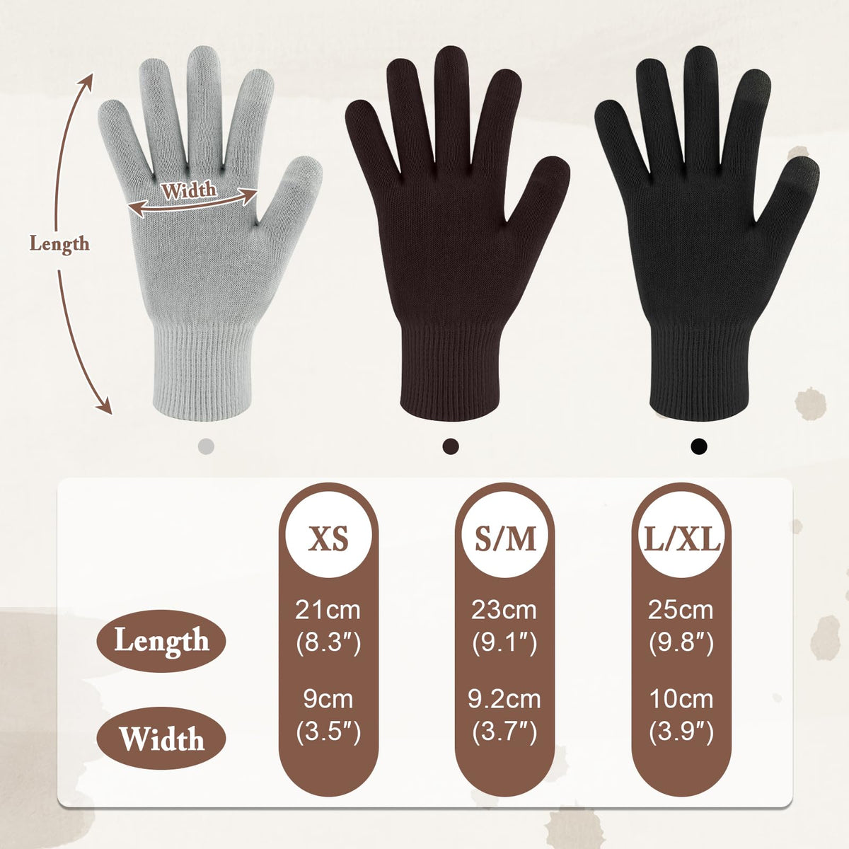 Model wearing Mig4u black touch screen gloves