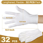 Full set of 16 pairs white cotton gloves for eczema treatment