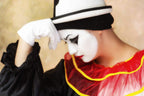 Side view of reusable white cotton hand gloves