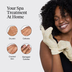 One size fits most Kitsch spa gloves on hands