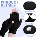 Woman wearing Geyoga black fingerless moisturizing gloves while using phone