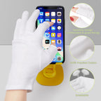 Swaker white cotton gloves with touchscreen fingertips