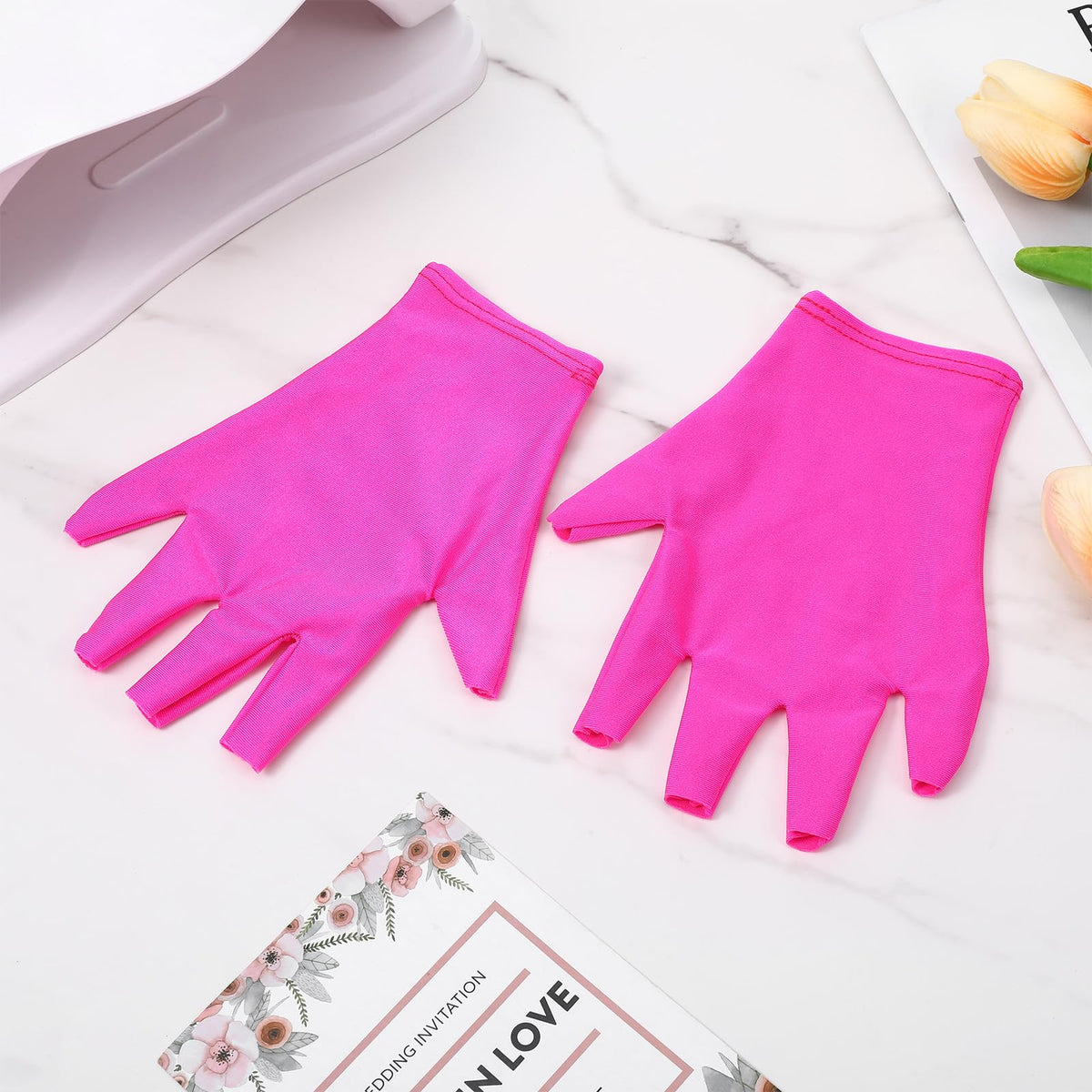 Set of two pairs UV protection gloves in black and pink
