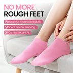 Applying foot cream with teawoo gel socks