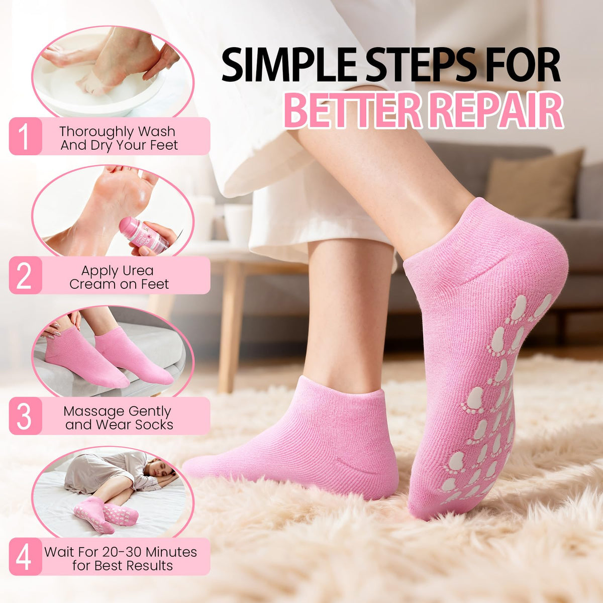 Soft silicone socks for heel repair treatment