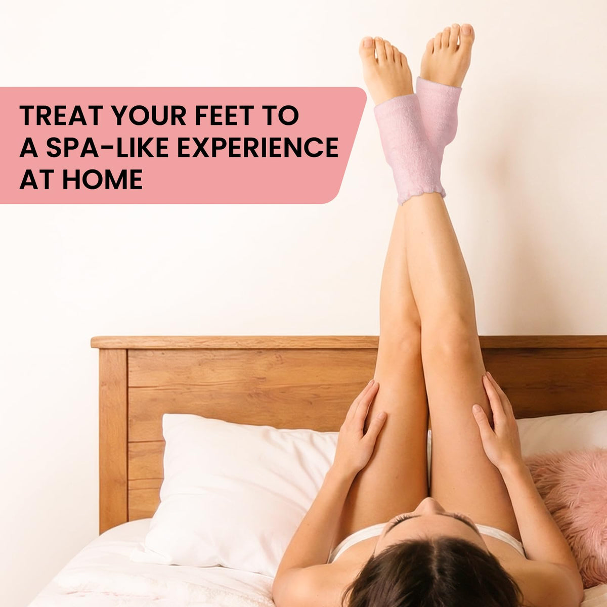 Vhoi moisturizing heel socks pair folded
