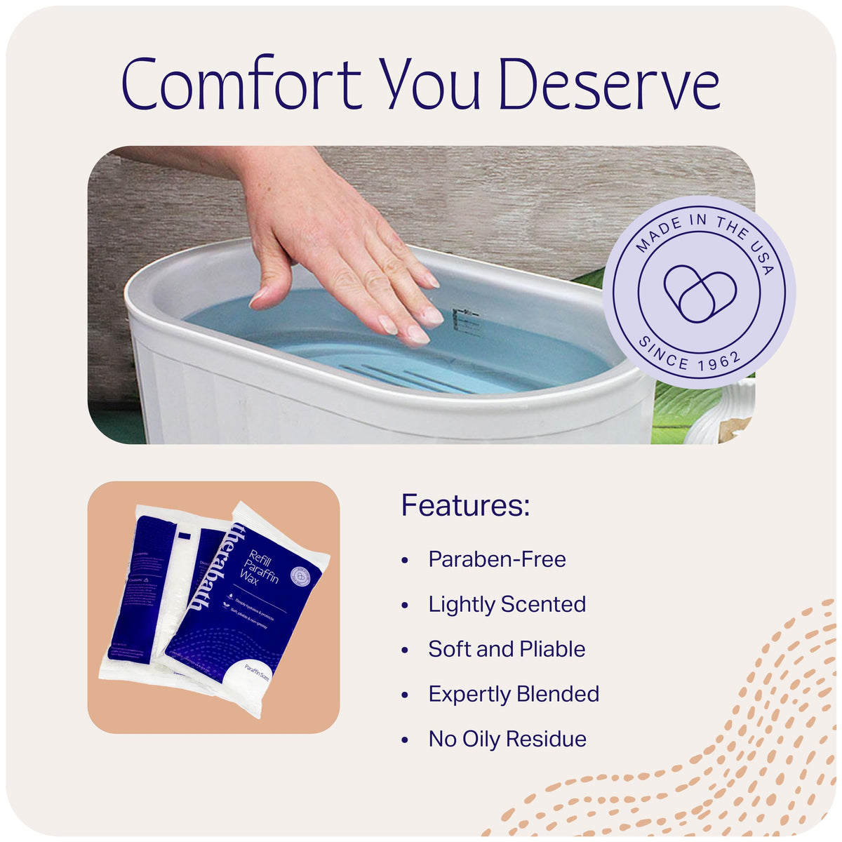 Therabath paraffin wax beads being poured into a thermotherapy bath machine
